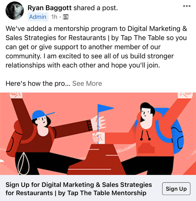 Announcing Tap The Table's Mentorship Program for Restaurant Marketing - July 2021